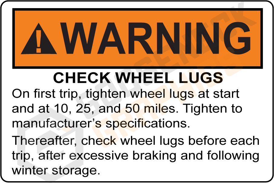 Check Lugs - Warning<br />
