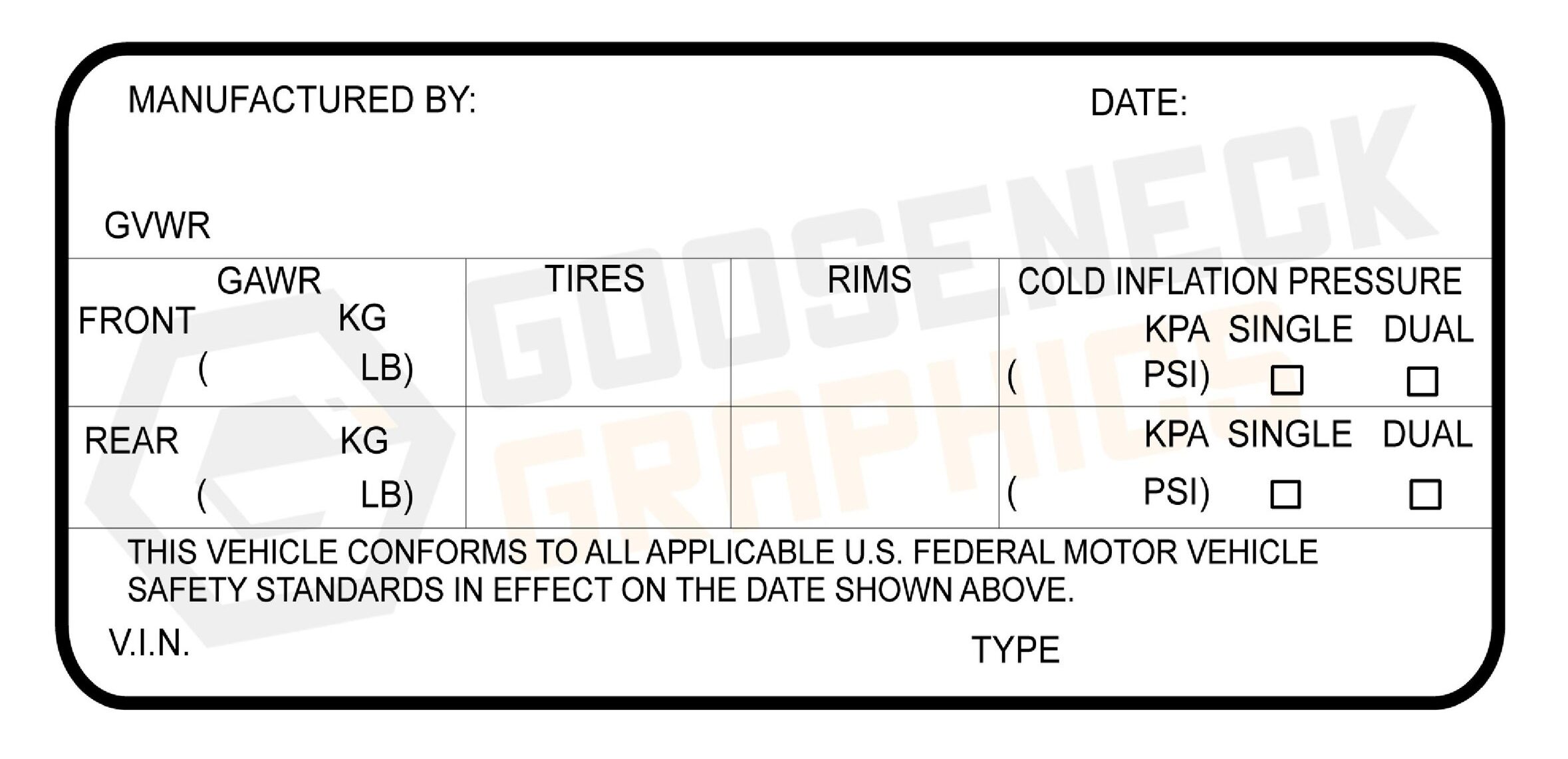 D-115 Clear LAMINATE for VIN Plates