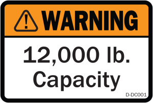 D-DC001-WARNING-12000-lb-capacity